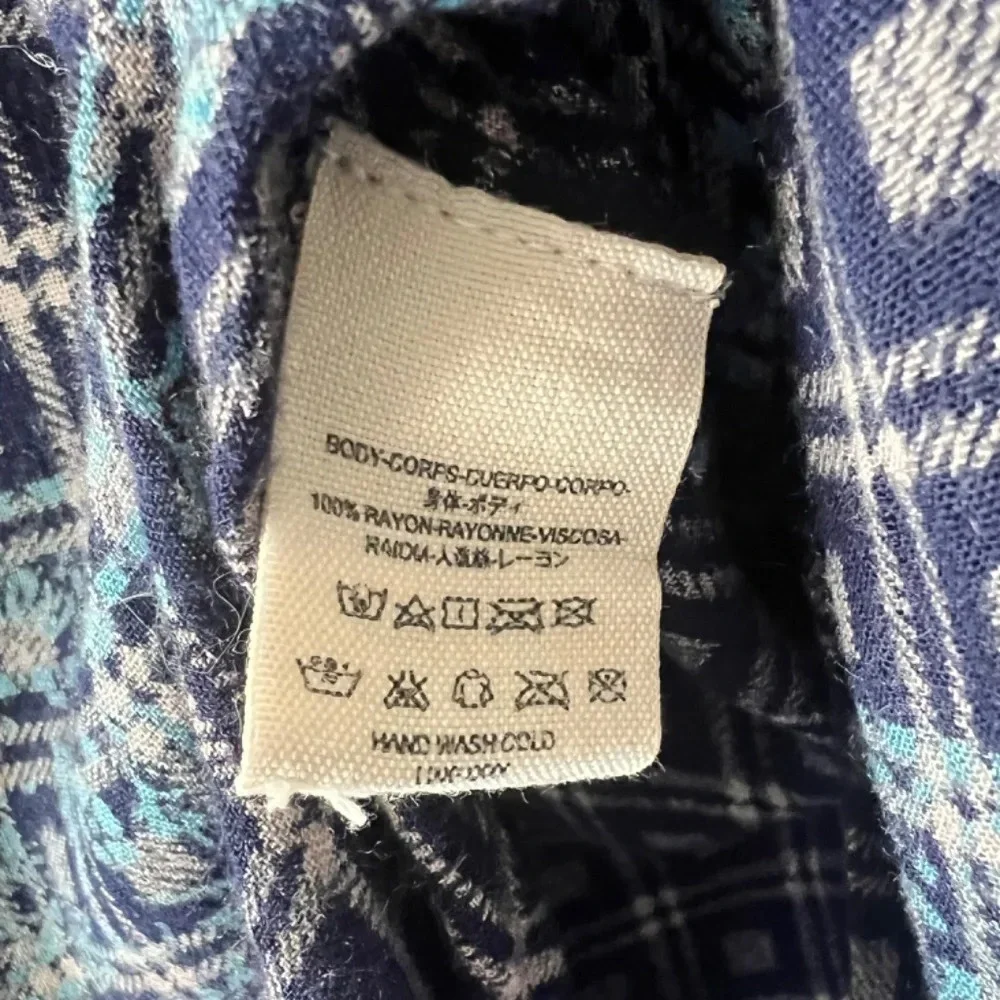 Free People Caravan Printed Blue Shirt Size XS EUC